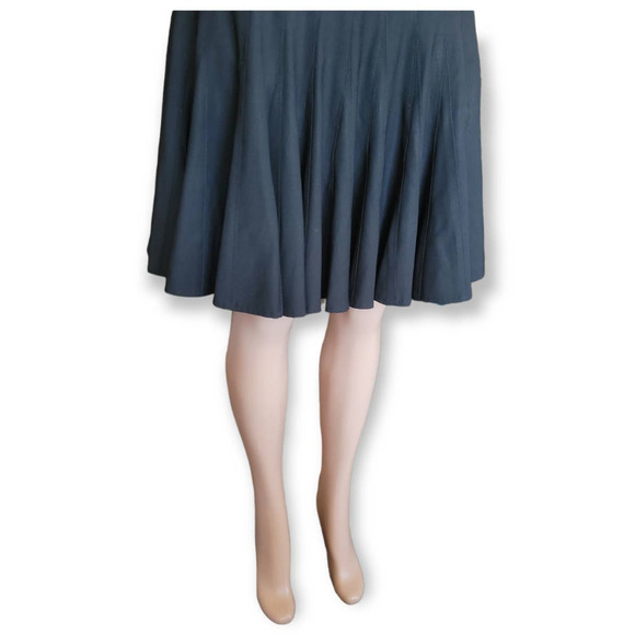 Club Monaco Wool Blend Fit And Flare Knee Length Skirt Size 6 Black - Picture 2 of 8